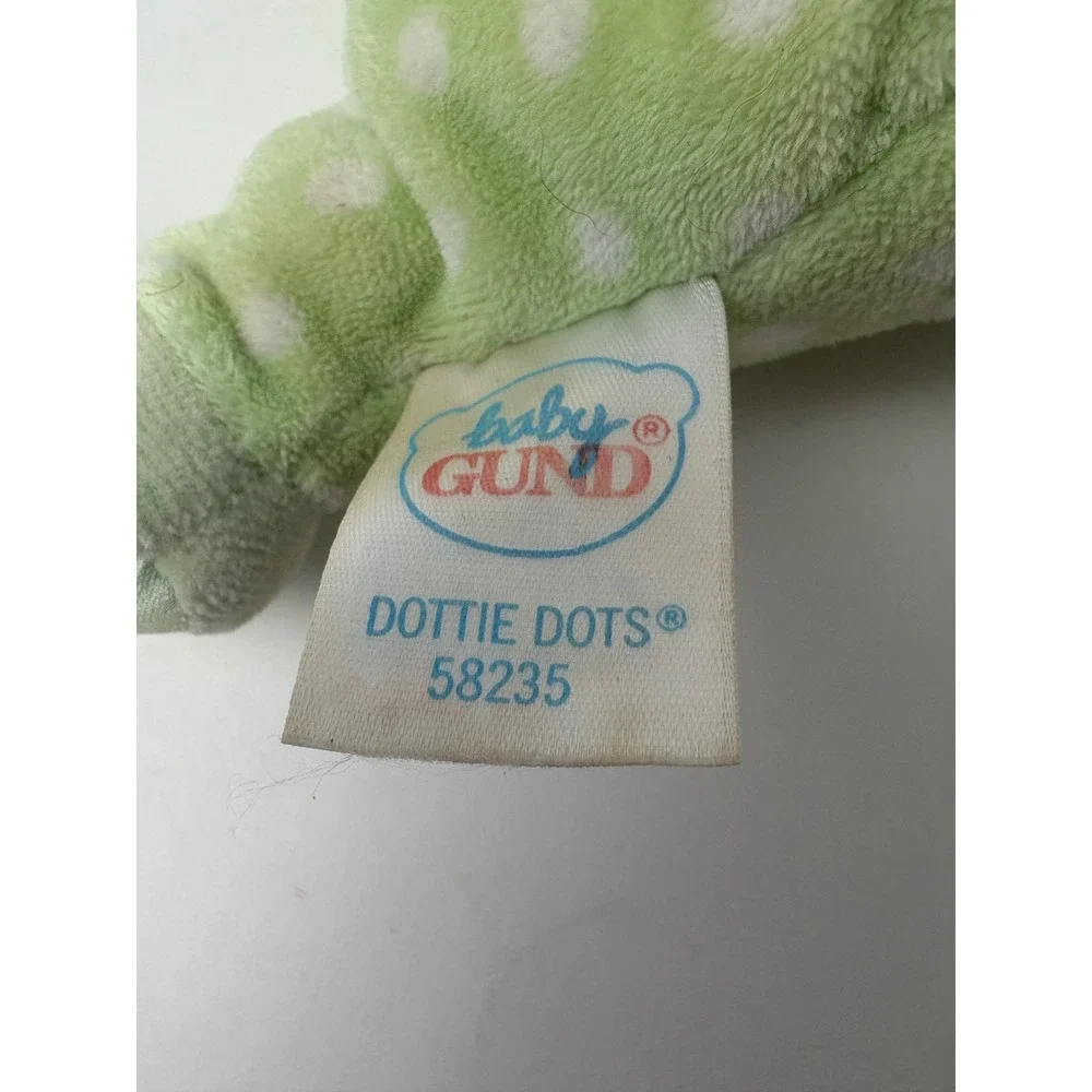 Baby GUND Dottie Dots‎ Frog Plush Toy Green White Polka Dot Rattle 58235